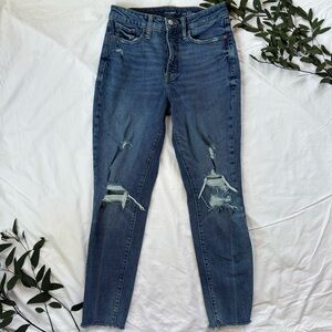 Old Navy High-Rise O.G. Straight Secret-Smooth Pockets Skinny Jeans Blue Denim